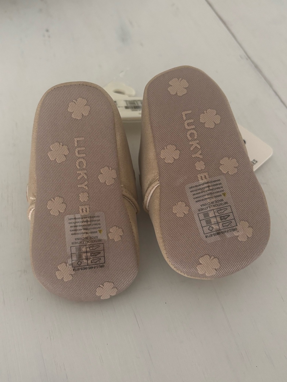Lucky Brand Beige/Tan Baby Walker Shoes with Velcro Straps - Picture 3 of 5